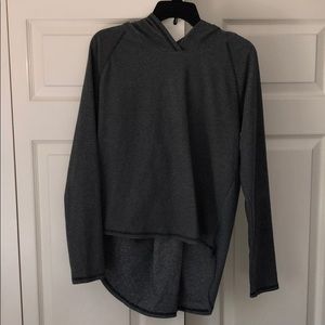 New balance Gray White Striped Hi Low Pullover